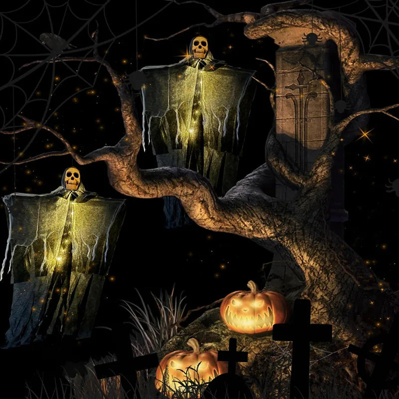 Skeleton Ghost Decoration – Halloween Glowing Hanging Prop (1 Piece)