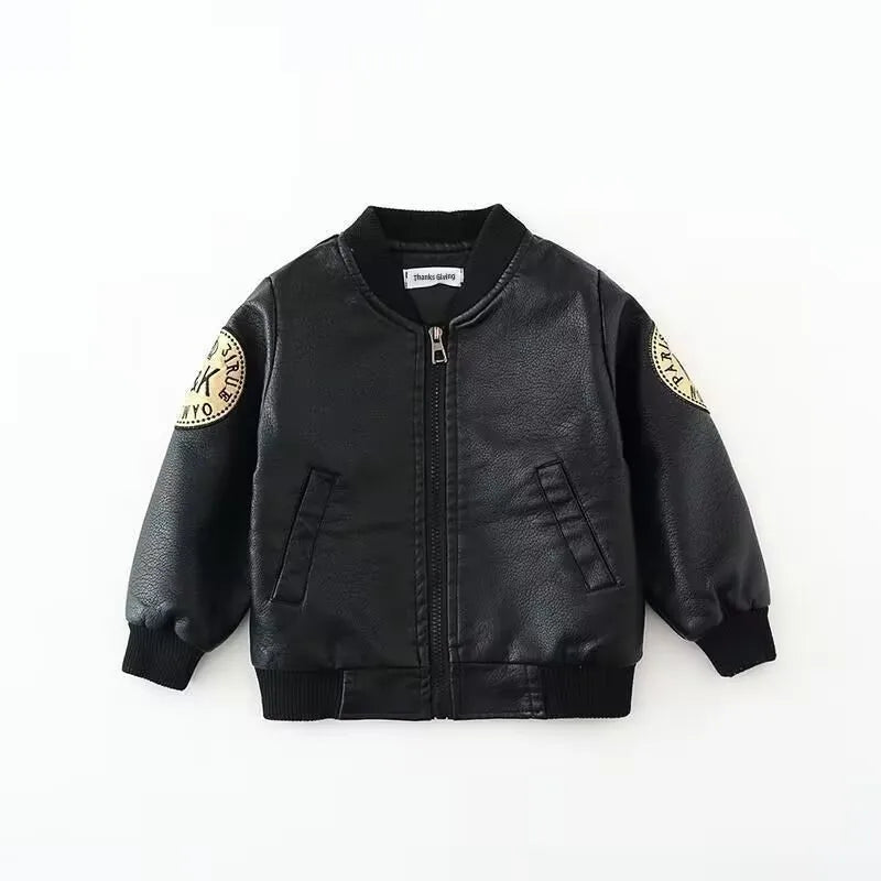 Kids’ PU Leather Jacket – Baby & Children’s Outerwear