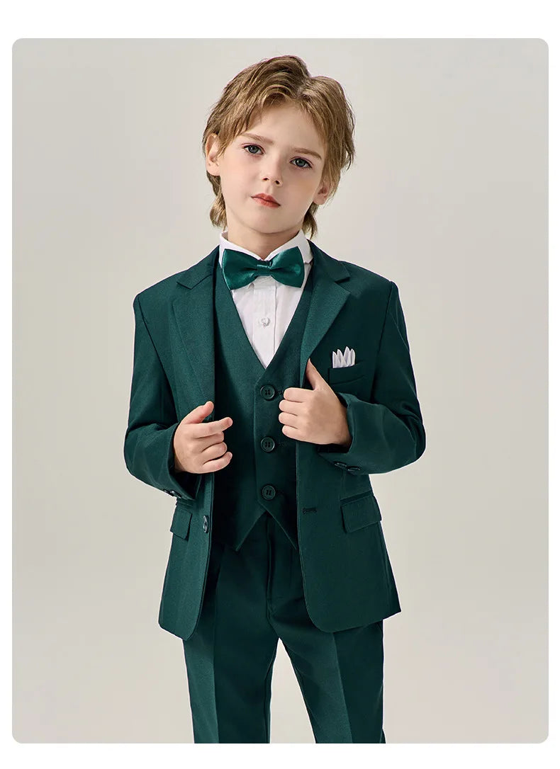 Boys’ Stylish Formal Wear – Green Blazer Set for Special Occasions