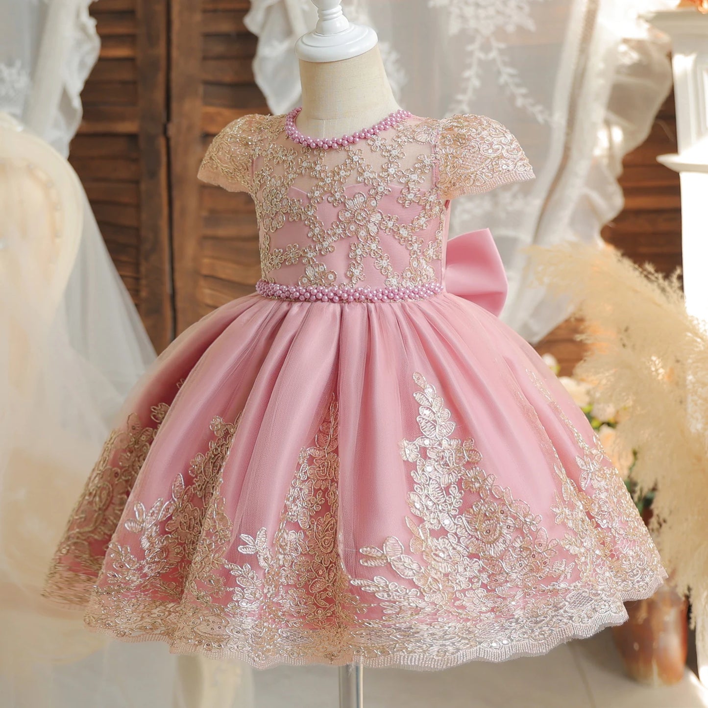 Kids’ Formal Embroidered Dress – Vintage Style Birthday