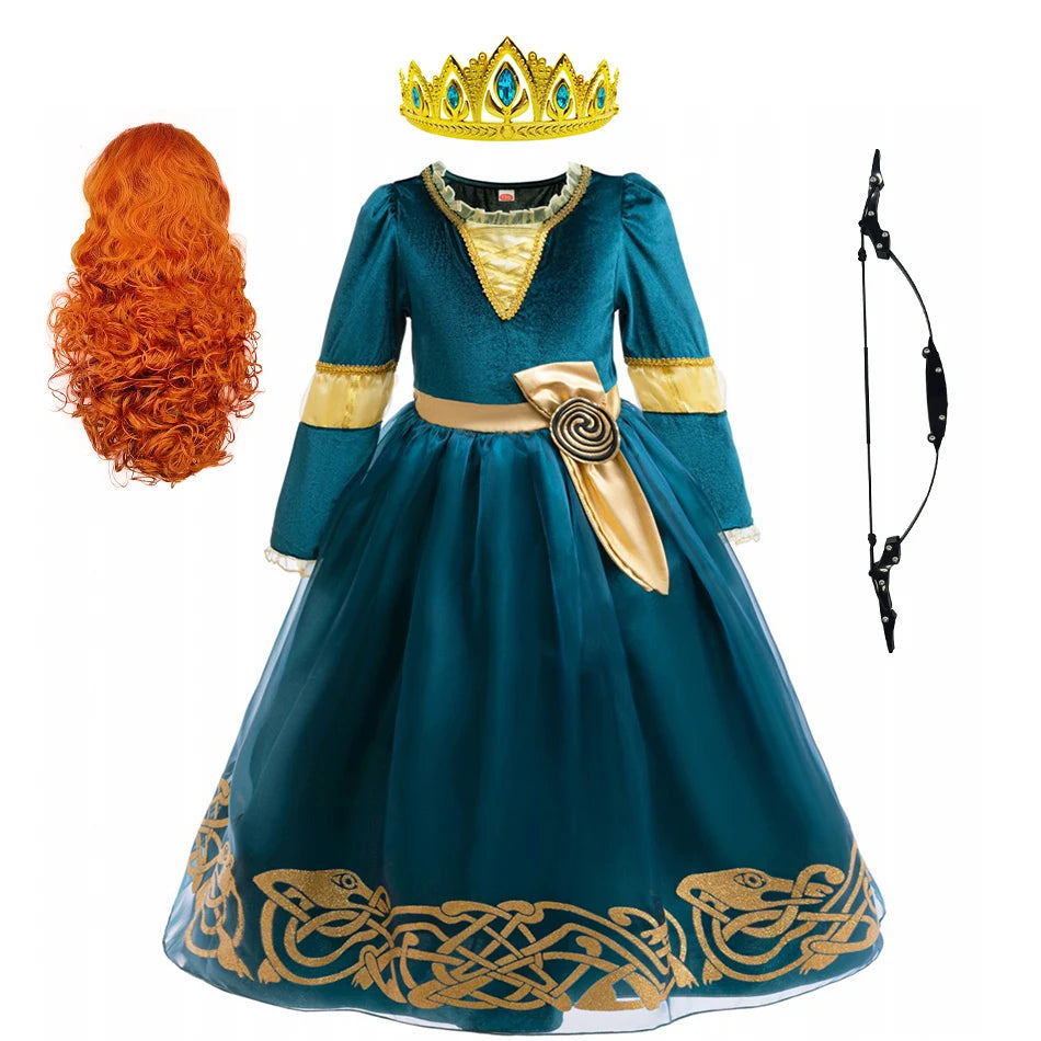Girls’ Princess Cosplay Dress – Long Sleeve Halloween & Stage Outfit