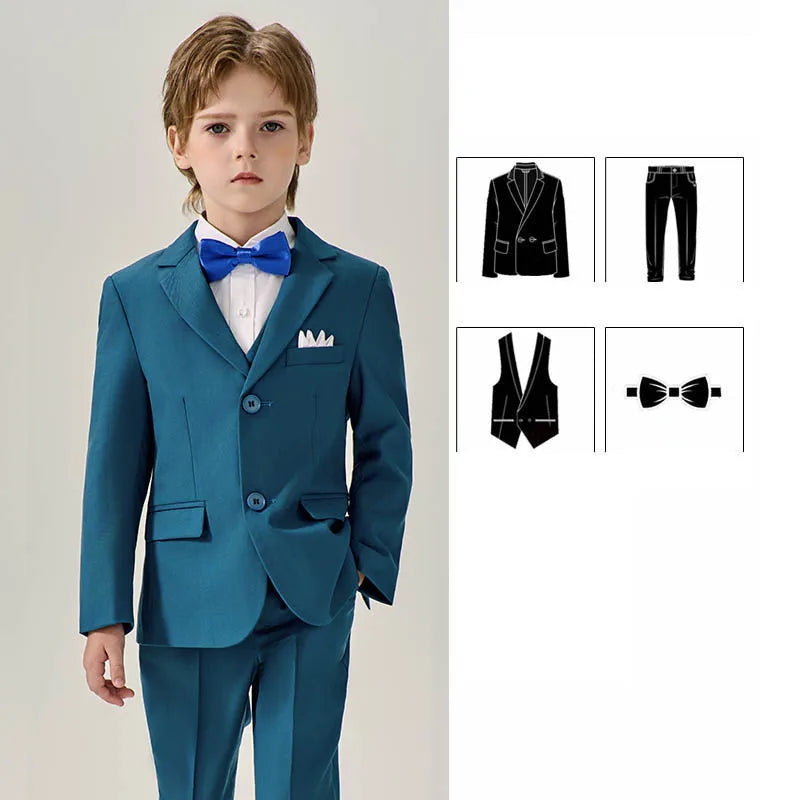 Boys’ Stylish Formal Wear – Green Blazer Set for Special Occasions