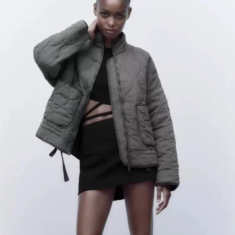 High Collar Quilted Coat – Retro Meets Modern