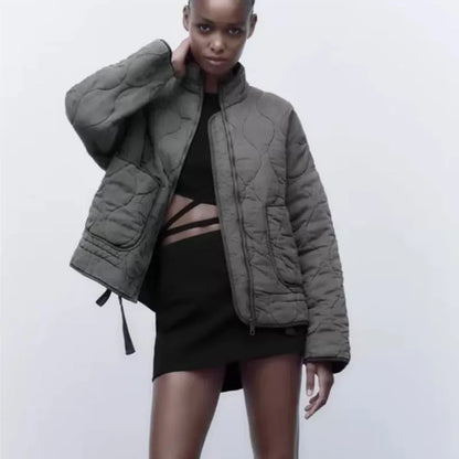 High Collar Quilted Coat – Retro Meets Modern