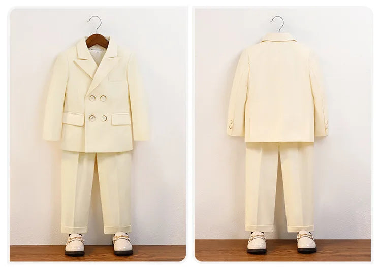 Elegant Boys’ Velvet Suit – British-Style Wedding & Party Outfit