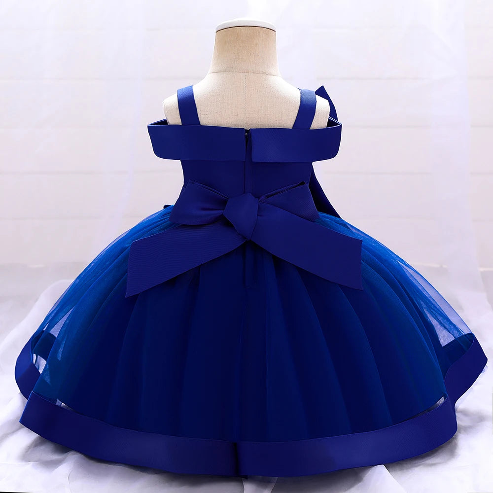 Elegant Infant Dress – Bow Lace Princess Party Wear
