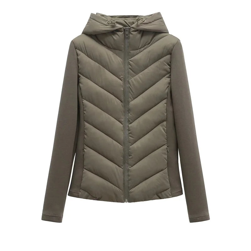 Stylish Warmth: Hooded Patchwork Cotton Jacket