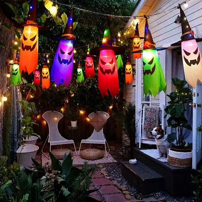 5pcs Halloween Witch Hat String Lights – Colorful LED Yard Decor