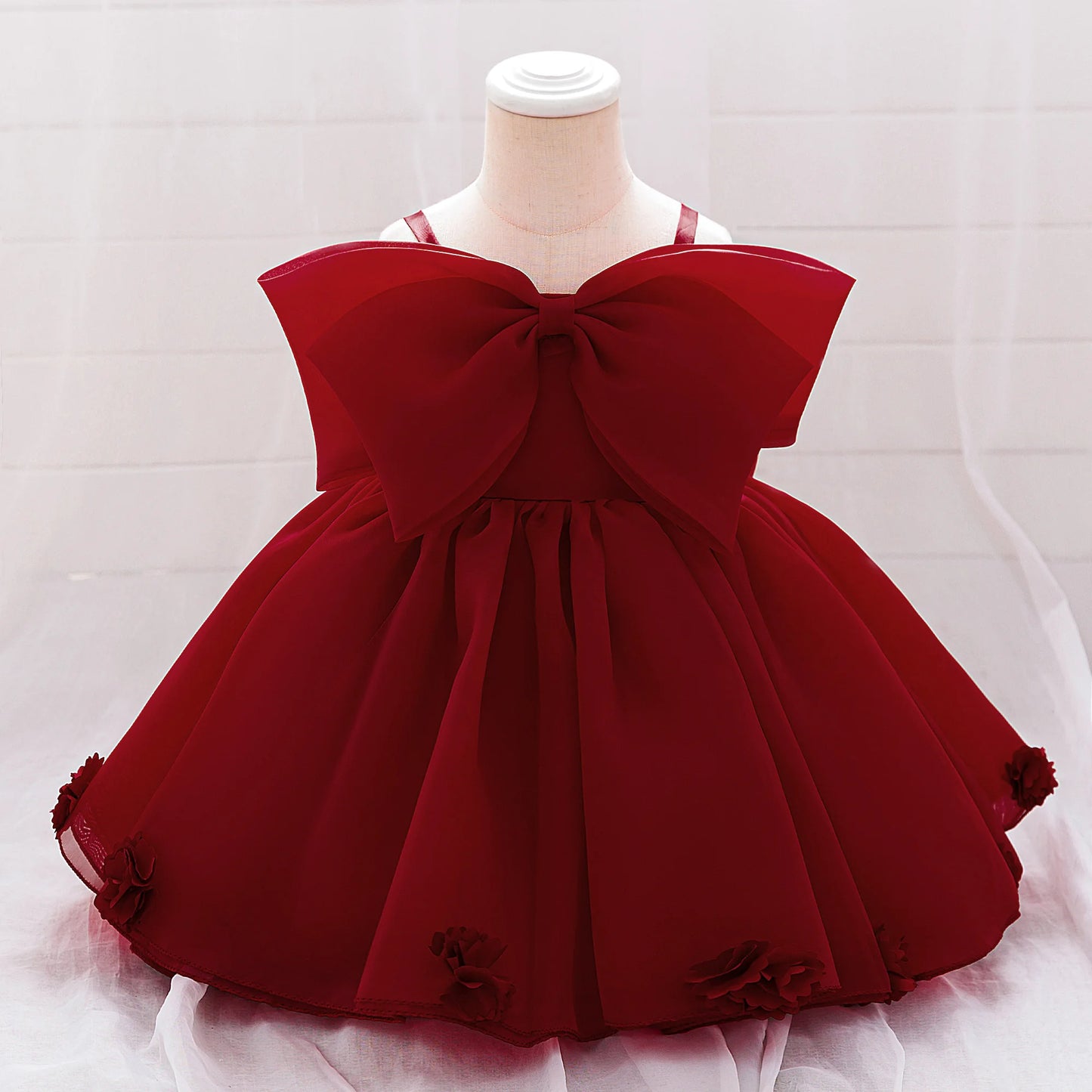 Baby Girl Baptism Dress – 1st Birthday Pink Gown