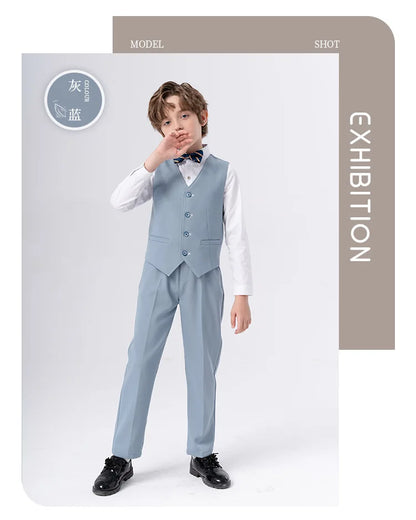 Boys’ Formal Suit Set – Spring/Summer Wedding Outfit (Ages 1–14)