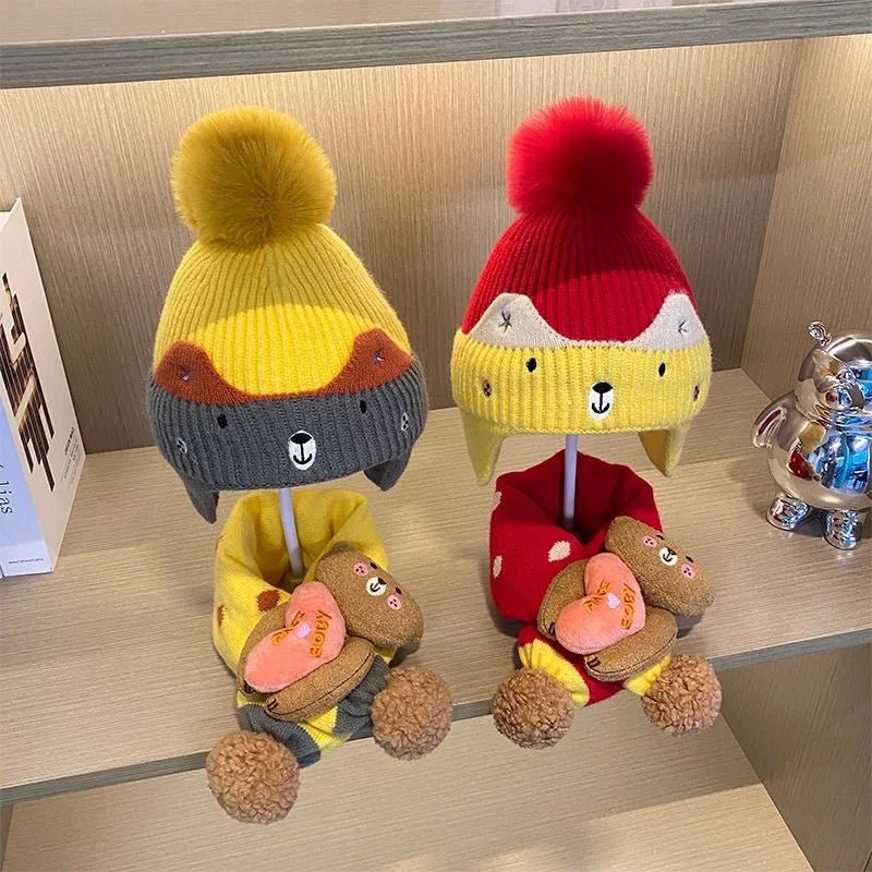 Children’s Cute Winter Hat with Matching Scarf