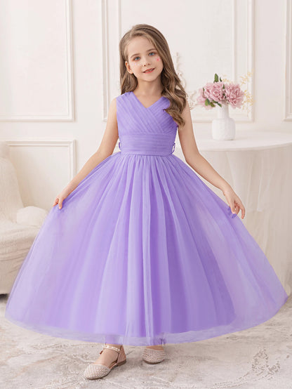 Purple Bridesmaid & Birthday Gown for Girls