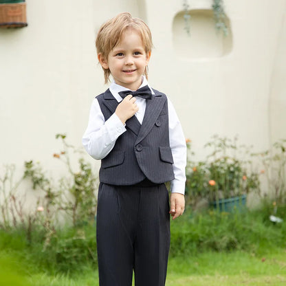 Children’s Striped Suit Set – Wedding & Piano Performance Outfit