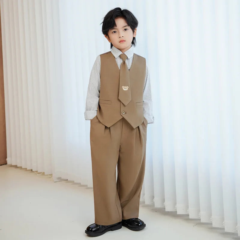 Baby Boys’ Classic Suit Set – 4/5Pcs Formal Outfit (1–10 Years)