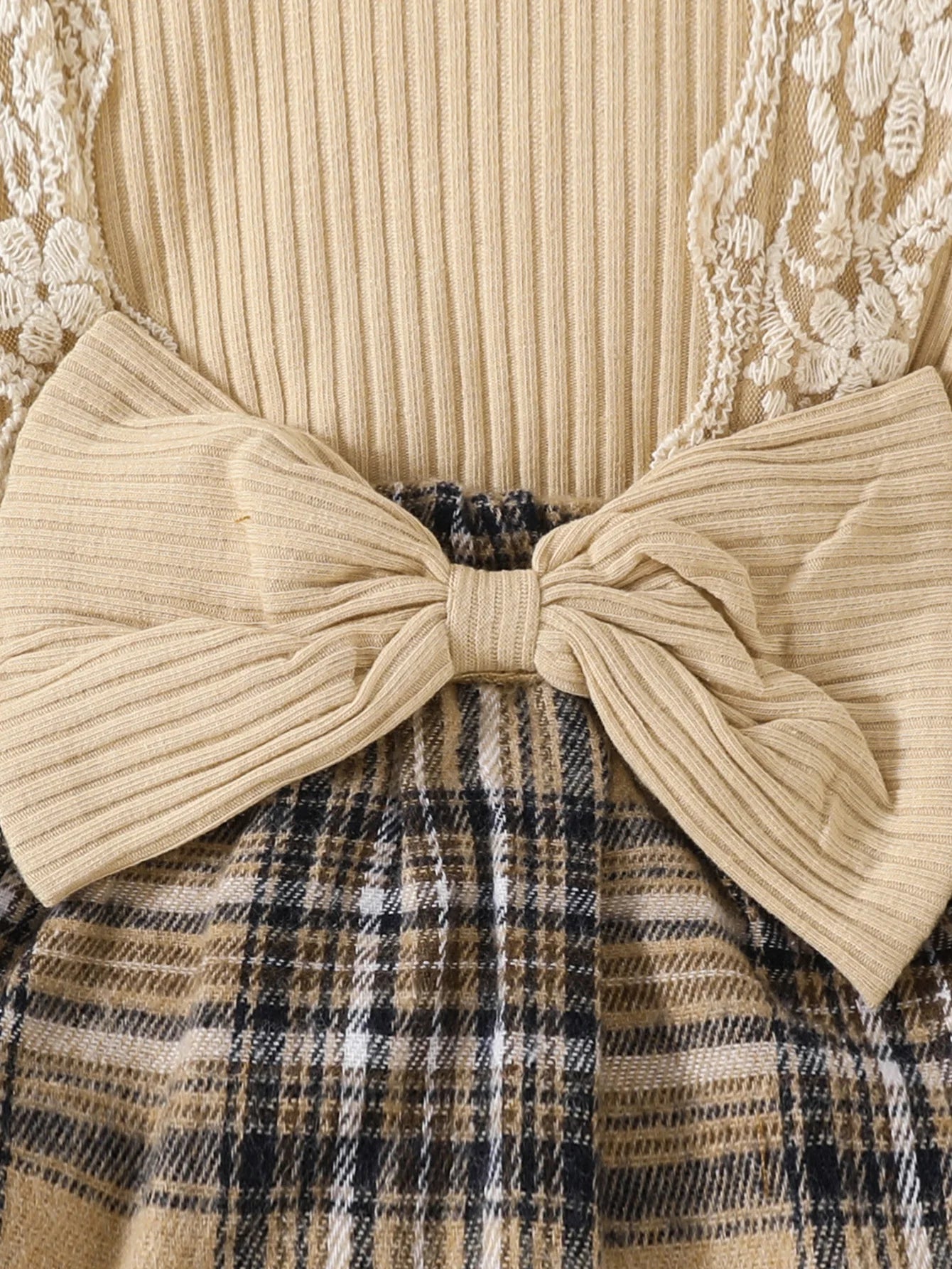 Cute Baby Girl Long Sleeve Plaid Romper