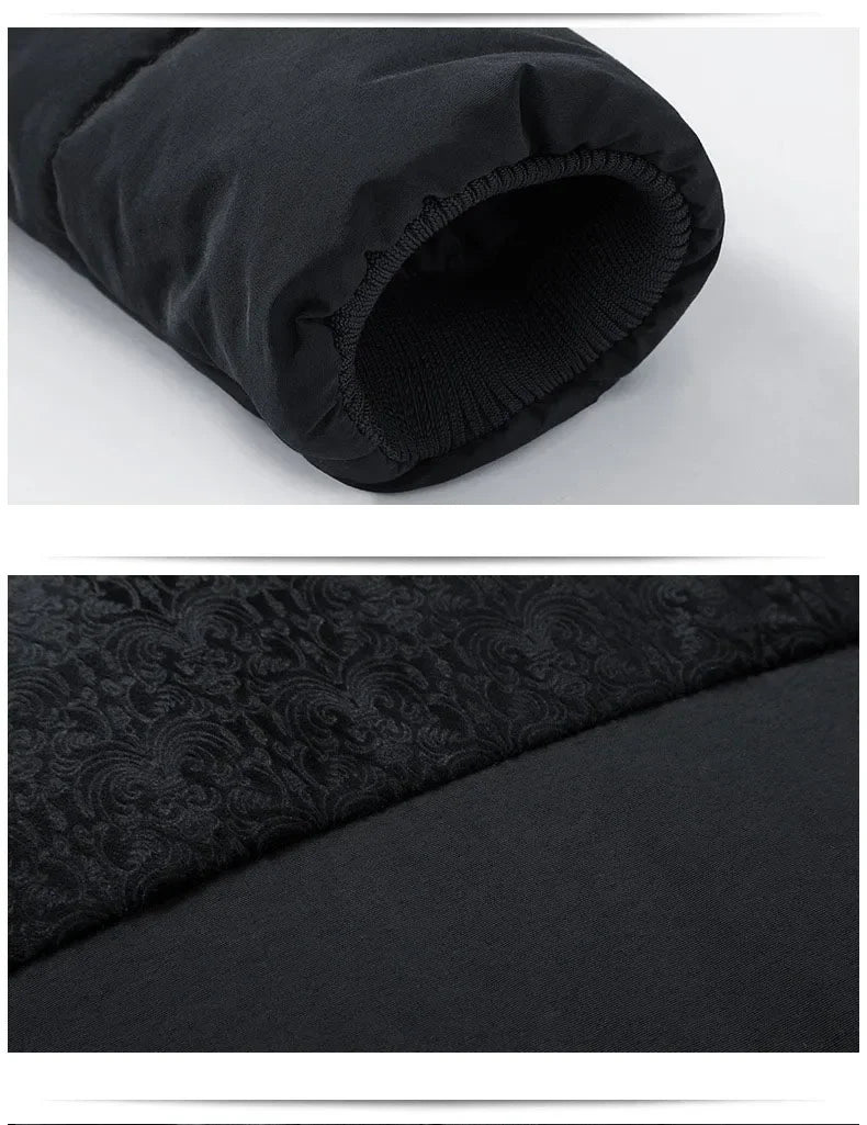 Stand Collar Puffer Jacket – Plush Thick Parka for Men