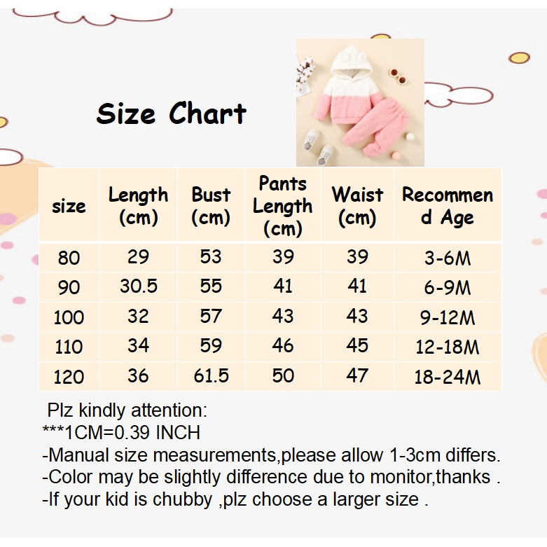 Toddler Fluff Hooded Outfit – 2PCS Set