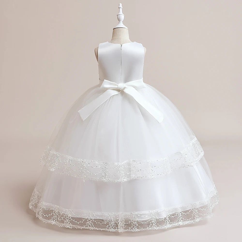 Flower Bow Kids’ Dress – Pageant & Party Wear