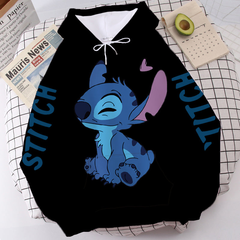 Stitch & Angel Hoodie: Cute & Cozy Cartoon Pullover