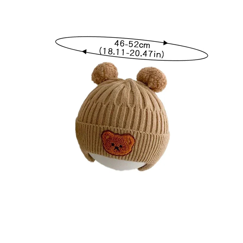 Baby Wool Hat – Cute Bear Ear Winter Knitted Cap