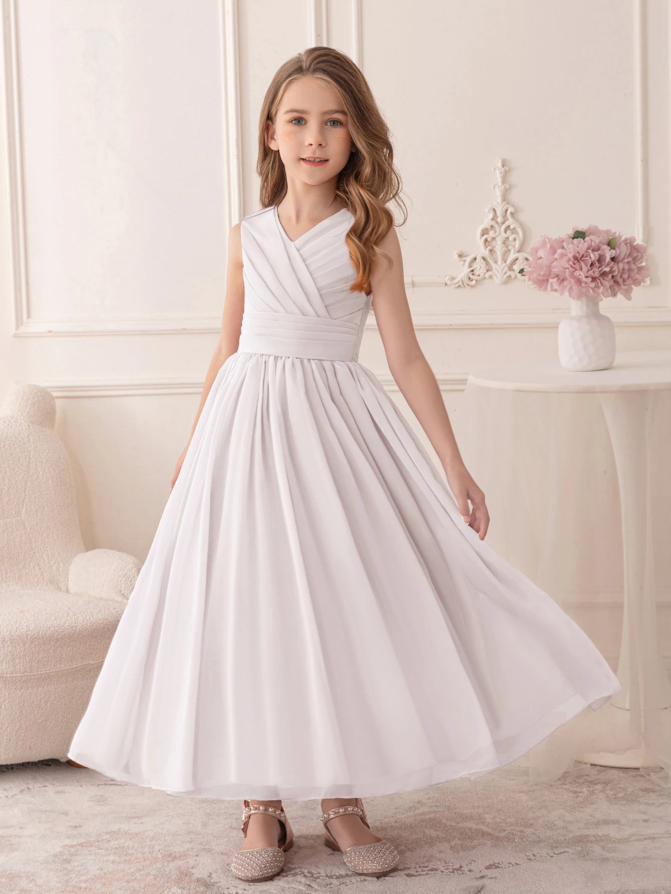 White Tulle Princess Dress for Girls – Birthday & Party