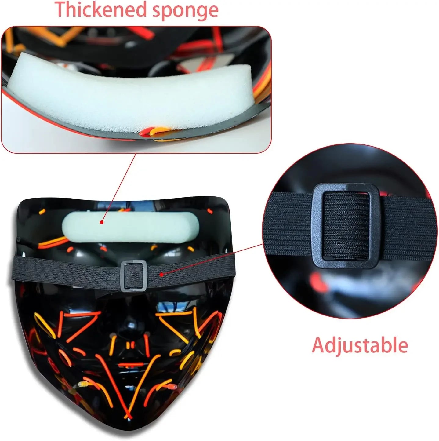 Halloween LED Mask – Poptrend Light-Up Scary Costume Accessory