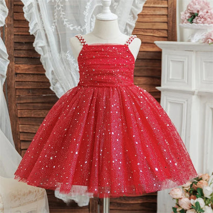 Girls Party Dress – Elegant Blue Sequin Gown