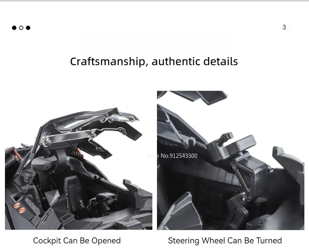 1:18 Alloy Batmobile – Sound & Light Car Model for Fans & Collectors