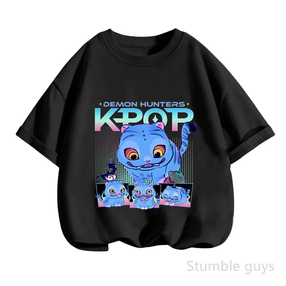 Kpop Demon Hunters Anime T-Shirt – Cool Short Sleeve for Children