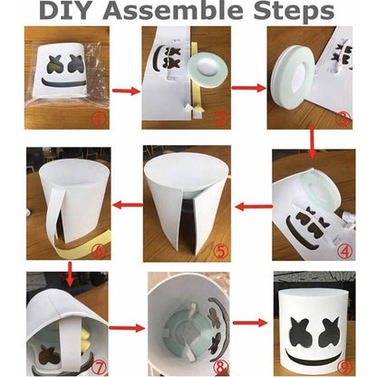 Halloween Light-Up Mask – Neon LED Marshmallow Headgear