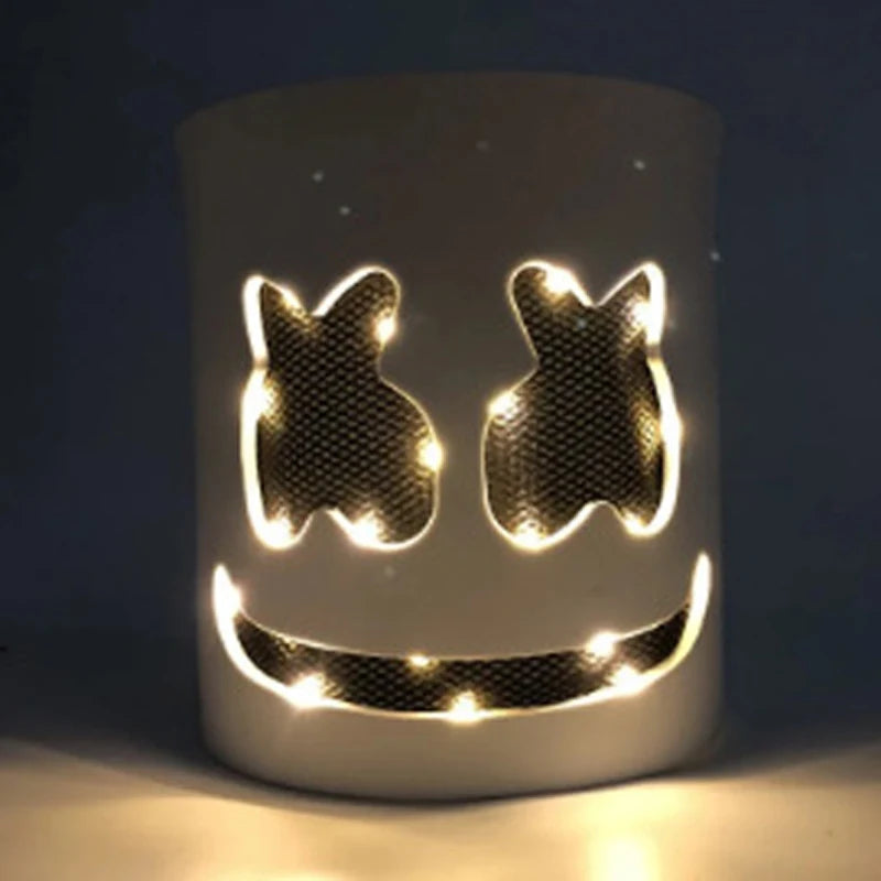Halloween Light-Up Mask – Neon LED Marshmallow Headgear