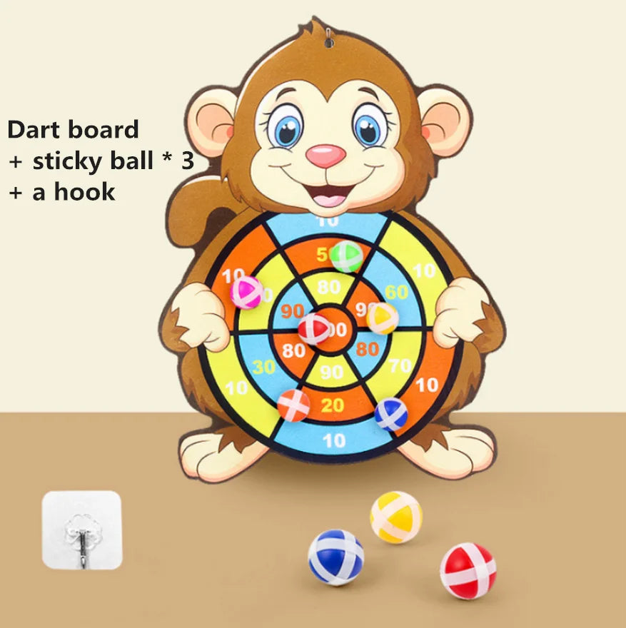 Montessori Animal Dart Board – Interactive Sticky Ball Toy for Kids