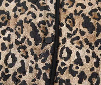 Commuter Style Cotton Jacket – Animal Print & Long Sleeve
