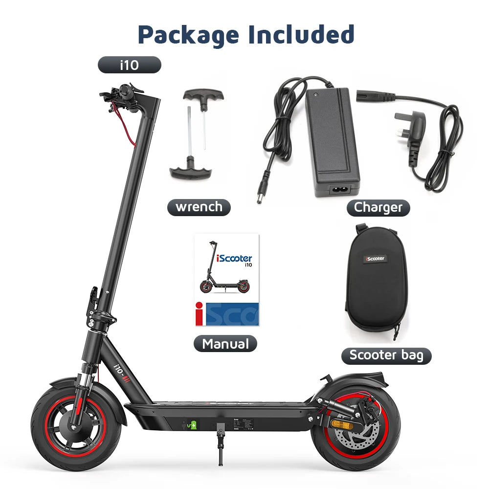 iScooter i10/I10pro/i10max  Electric Scooter 15Ah 650W Scooter 10inch Foldable Kick Scooter 40KM/H Electric eScooter with APP