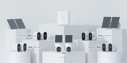 Solar 3MP 360° PTZ WiFi Camera Set | 4 Cams + Base | Smart Surveillance