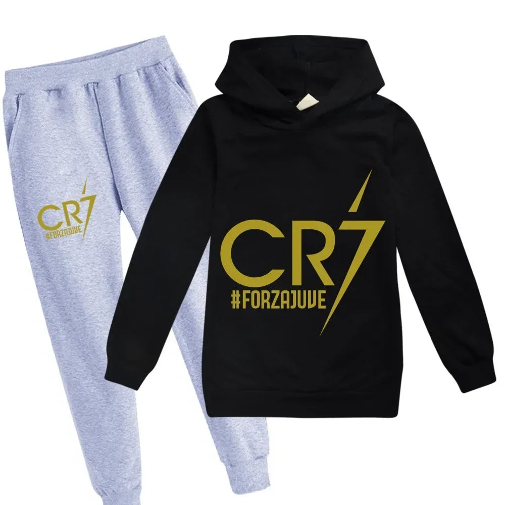 Kids' CR7 Hoodie & Pants Set: Sporty Style for Young Fans