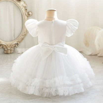 Girl Party Dress – Lace Bow Wedding Gown