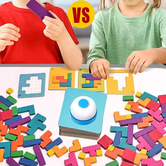 Montessori Desktop Puzzle & Tangram Game – Math & Shape Building Toy for Kids