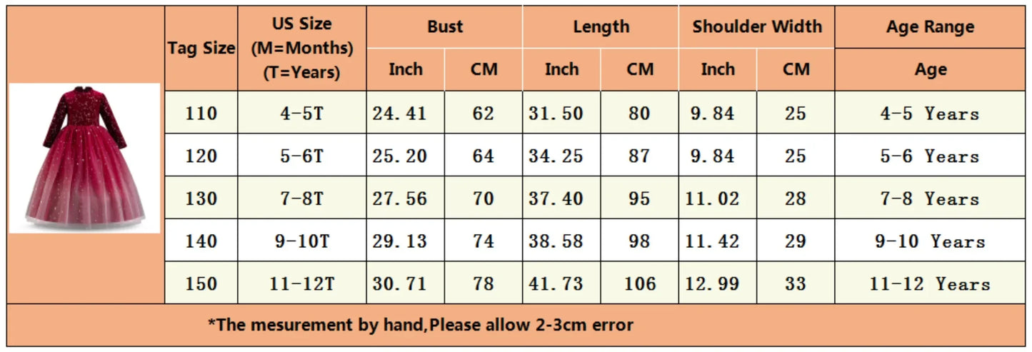 Girls Elegant Lace Wedding & Party Princess Dress