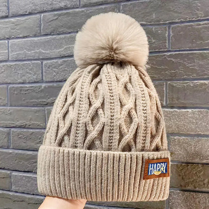 Cozy Faux Fur Pom Pom Beanie – Warm & Chic