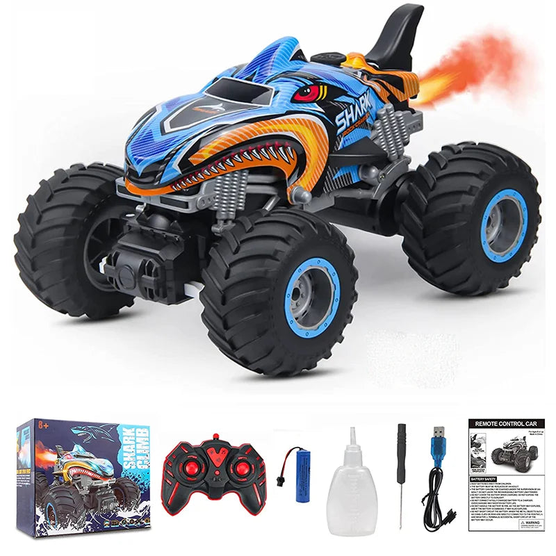 Monster Shark RC Car – 2.4GHz Stunt Vehicle with Sound, Light & Spray!