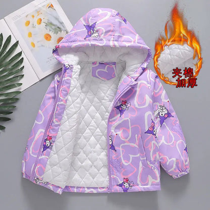 Teen Girls’ Jacket – Hooded Cotton Clip Coat