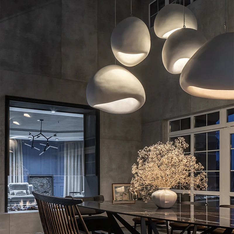 Nordic Wabi Sabi Pendant Lamp: Modern LED Chandelier for Dining & Living Spaces