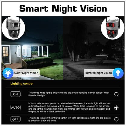 8MP 4K Solar Security Camera | 4G/WiFi | Dual Lens | PIR Motion | Night Vision