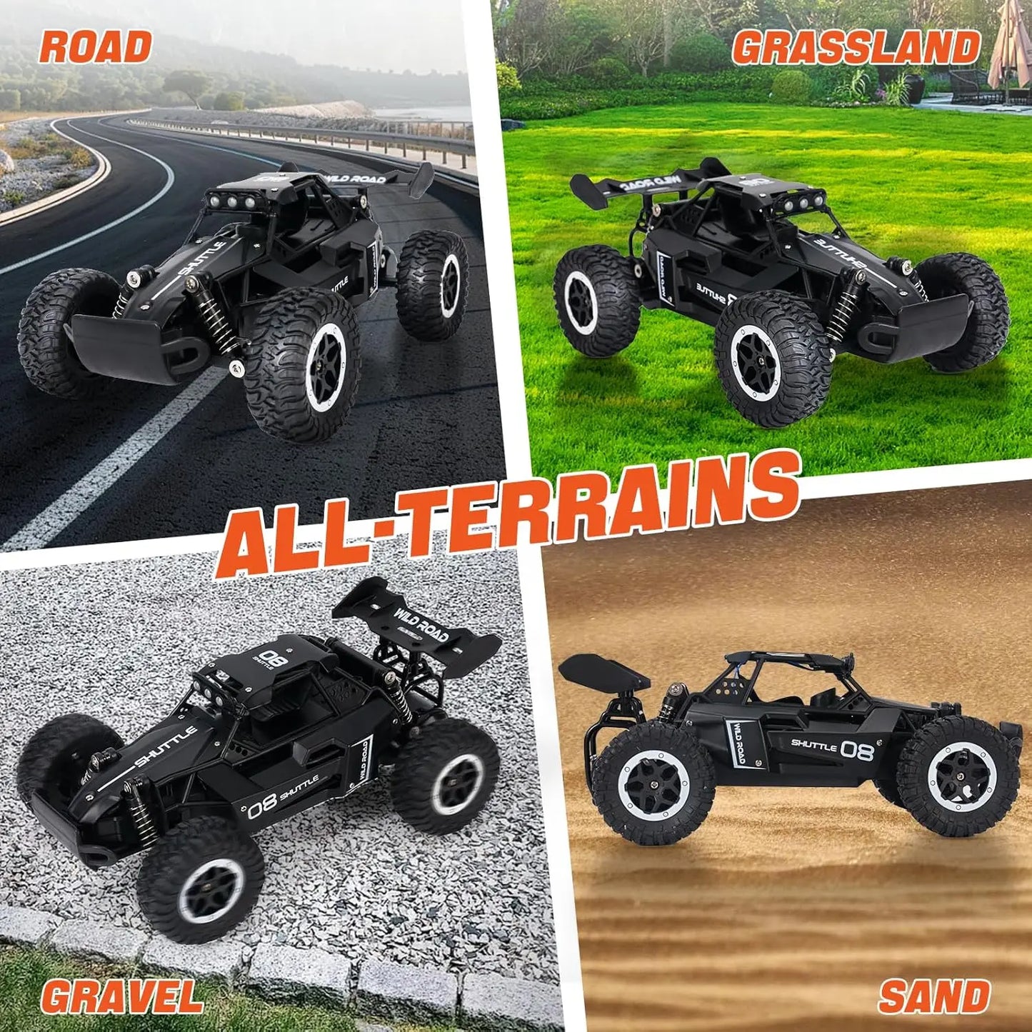 1:16 2WD High-Speed RC Off-Road Car – LED Light Climbing Truck for Kids!