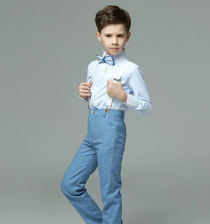 Boys’ 4-Piece Summer Suit – Vest, Shirt, Pants & Bowtie for Weddings
