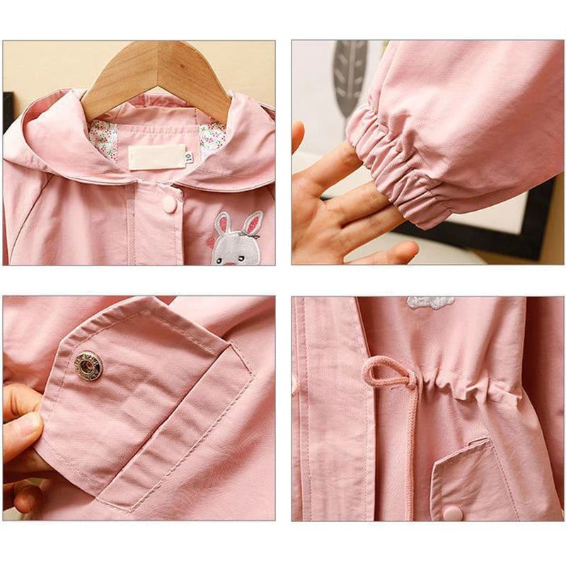 Baby Girls’ Outerwear – Cute Rabbit Hood & Casual Fit