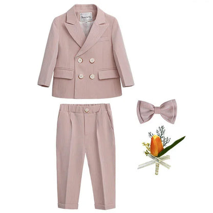 Boys’ Wedding Tuxedo Set – Formal Blazer, Pants & Bowtie Outfit