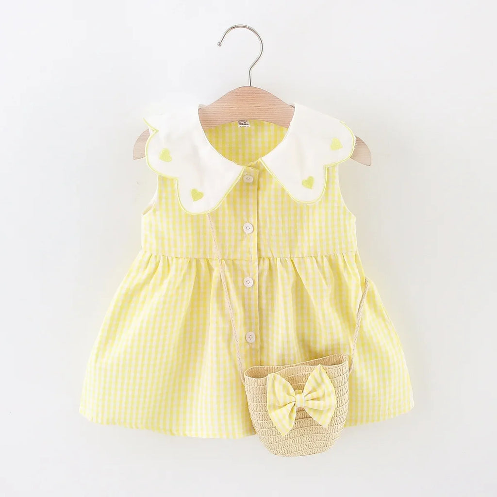 Infant Girls’ Plaid Tank Top Skirt + Crossbody Bag