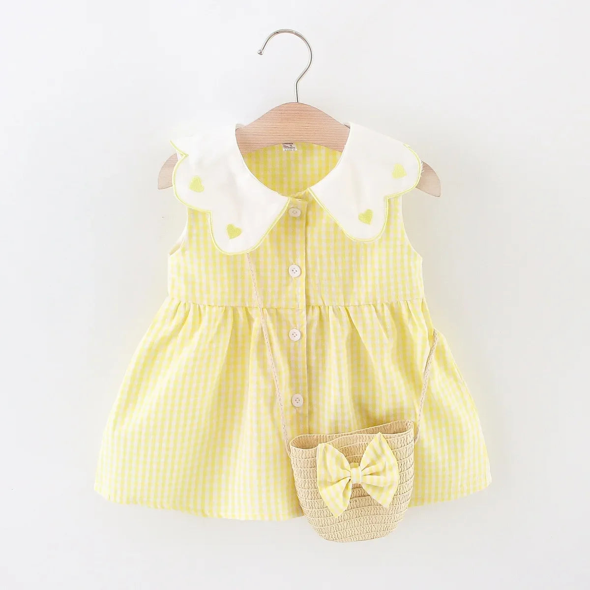 Infant Girls’ Plaid Tank Top Skirt + Crossbody Bag